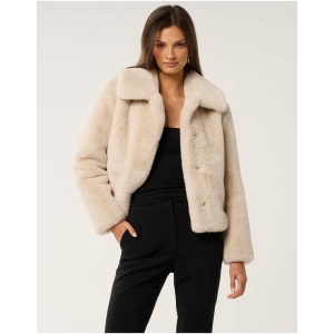 Forever New Women's Jemima Short Fur Jacket in Cream