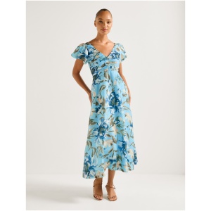 Forever New Women's June Ruched V-Neck Midi Dress in Lyell Floral