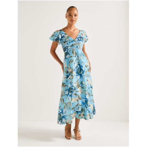 Forever New Women's June Ruched V-Neck Midi Dress in Lyell Floral