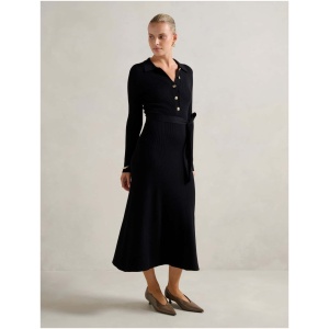 Forever New Women's Kelani Belted Knit Midi Dress in Black