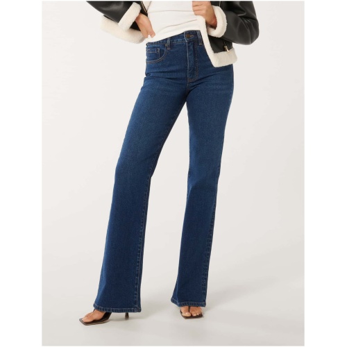 Forever New Women's Kira Relaxed Flare Jeans in Dark Wash