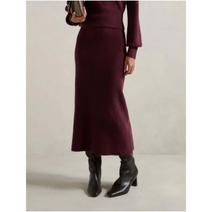 Forever New Women's Layla Petite Co-Ord Midi Skirt in Mulled Wine