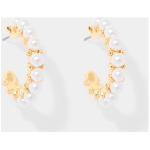 Forever New Women's Leah Pearl Hoop Earrings in Pearl/Gold