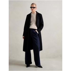 Forever New Women's Leanna Felled Single Breasted Coat in Black