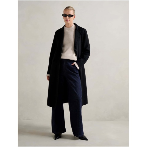 Forever New Women's Leanna Felled Single Breasted Coat in Black