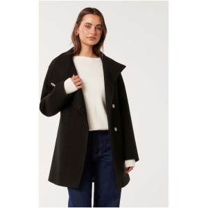 Forever New Women's Lola Wrap Coat in Black