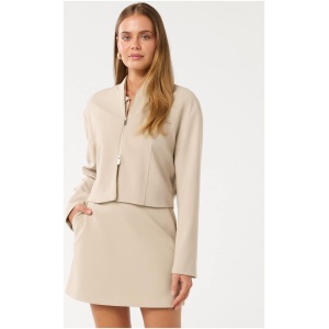 Forever New Women's Maddison Formal Bomber Jacket in Soft Camel Set