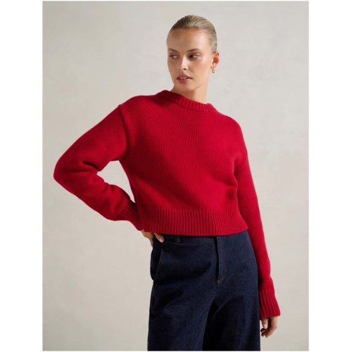 Forever New Women's Matilda Knitted Crew Neck Sweater in Red