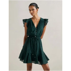 Forever New Women's Maxine Petite Flutter Sleeve Mini Dress in Green