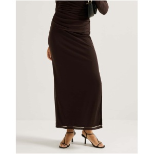 Forever New Women's Mia Mesh Maxi Skirt in Chocolate Co-Ord