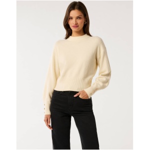 Forever New Women's Millie Crew Neck Jumper in Butter