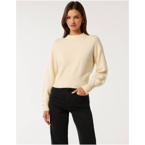 Forever New Women's Millie Crew Neck Jumper in Butter
