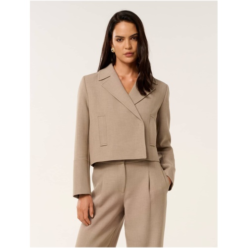 Forever New Women's Milly Crop Jacket in Latte Suit