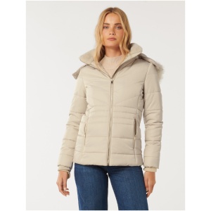 Forever New Women's Mimi Short Puffa Jacket in Cream