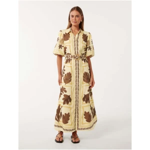 Forever New Women's Nora Printed Linen Shirt Dress in Aurora Tropical