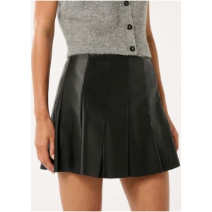 Forever New Women's Pamela PU Pleated Mini Skirt in Black