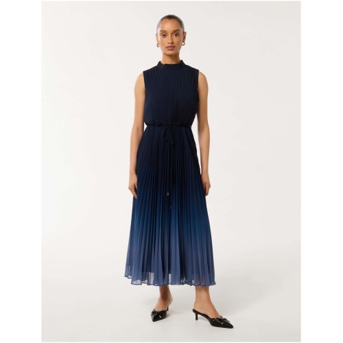 Forever New Women's Phillipa Petite Pleated Midi Dress in Sapphire Ombre