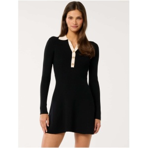 Forever New Women's Phoebe Long-Sleeve Mini Dress in Mono Tipped