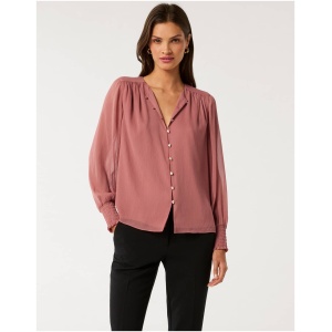Forever New Women's Piper Tie Back Blouse in Pink As Sample