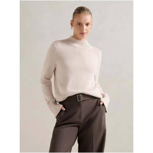 Forever New Women's Poppy Stand Neck Jumper in Oat