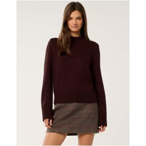 Forever New Women's Poppy Stand Neck Jumper in Sweet Merlot