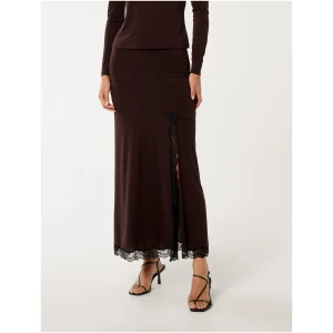 Forever New Women's Raya Lace Spliced Maxi Skirt in Chocolate Co-Ord