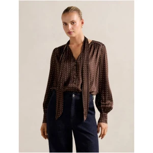 Forever New Women's Ree Satin Neck-Tie Blouse in Acl/Spot