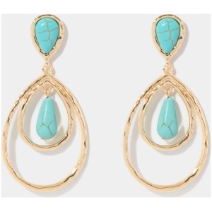 Forever New Women's Sable Statement Western Earrings in Blue/Gold
