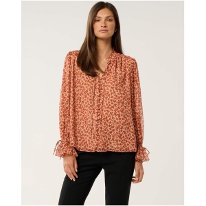 Forever New Women's Spencer Sheer Button Down Blouse in Wilmont Ditsy