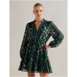 Forever New Women's Tamila Printed Skater Mini Dress in Green Bellview Floral