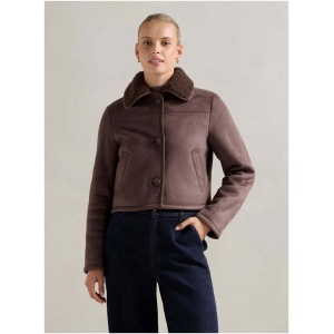 Forever New Women's Tash Faux Shearling Jacket in Chocolate