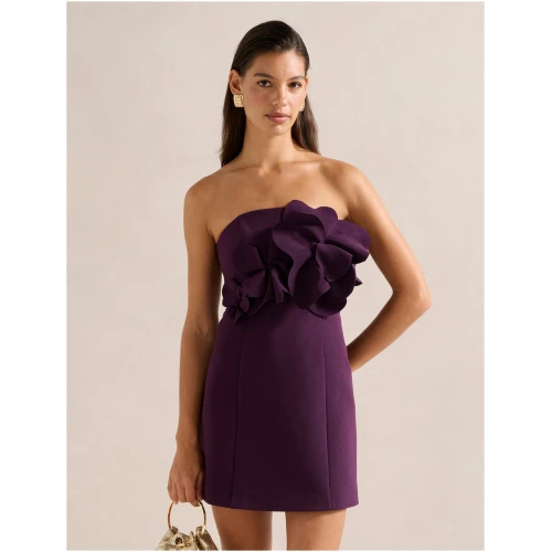 Forever New Women's Tessa Flower Mini Dress in Purple Dusk