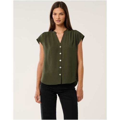 Forever New Women's Venus Extended Shoulder Blouse in Green