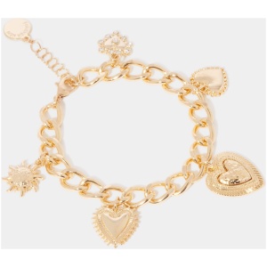 Forever New Women's Vera Multi Heart Charm Bracelet