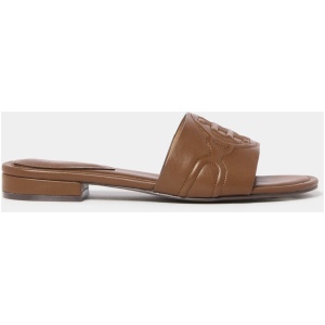 Forever New Women's Willow Logo Slides Shoes in Dark Tan