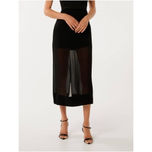 Forever New Women's Yolanda Sheer Midi Skirt in Black