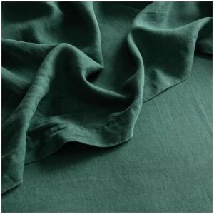 French Flax Linen Flat Sheet in Jade, King