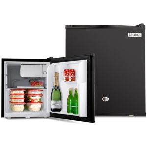 GECKO 57L Portable Camping Bar Fridge with Freezer 12V/24V/240V, Black