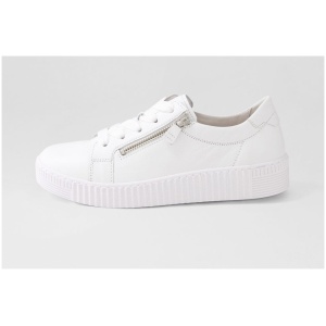 Gabor Amelia Ga Weiss Leather Weiss Sneakers Womens Shoes Casual Casual Sneakers