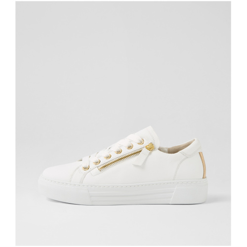 Gabor Jamel Ga Weiss Platino Leather Weiss Platino Sneakers Womens Shoes Casual Casual Sneakers