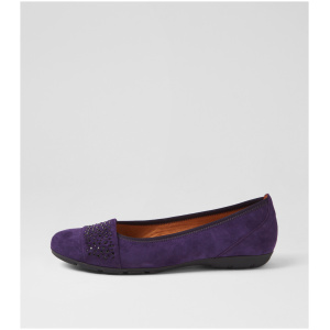 Gabor Senti Ga Purple Suede Purple Shoes Womens Shoes Casual Flat Shoes
