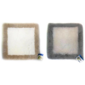 Genuine Australian Sheepskin Soft Border Cushion - Grey / AU Ladies FREE / AU Men FREE / EU FREE