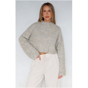 Going Through The Motions Knit Sweater Peppered Taupe