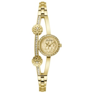 Guess Bejewelled Chloe Bejewelled Gold-Tone Floral Bangle Women's Watch GW0756L2