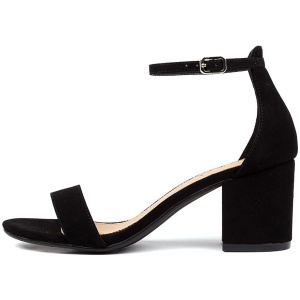 I Love Billy Jordi Il Black Nubuck Pu Black Sandals Womens Shoes Dress Heeled Sandals