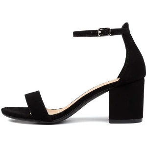 I Love Billy Jordi Il Black Nubuck Pu Black Sandals Womens Shoes Dress Heeled Sandals