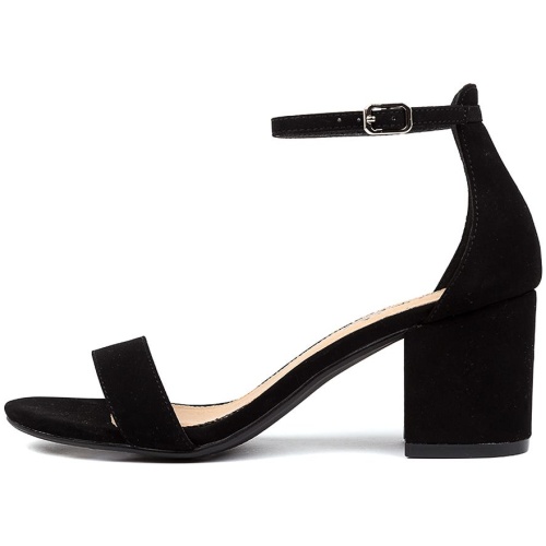 I Love Billy Jordi Il Black Nubuck Pu Black Sandals Womens Shoes Dress Heeled Sandals