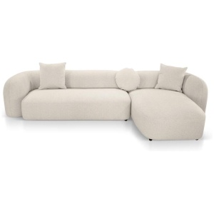 Justus 3 Seater Right Chaise Sofa - Oatmeal Beige by Interior Secrets - AfterPay Available