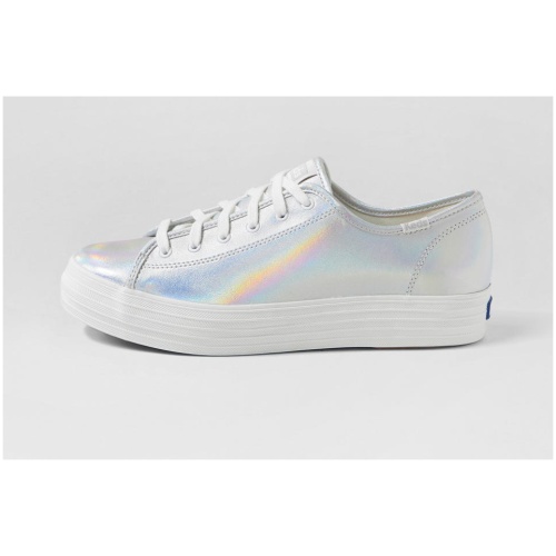 Keds Triple Kick Silver Hologram Leather Silver Hologram Sneakers Womens Shoes Casual Casual Sneakers