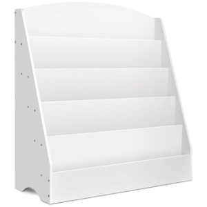 Keezi 5 Tiers Kids Bookshelf Magazine Shelf Organiser Bookcase Display Rack White